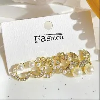 Bow Fish Tail Pearl Moon Earrings set (3 pairs)